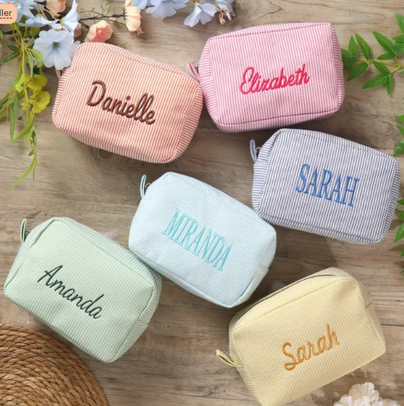 

Personalized Makeup Bag Cosmetic Bag Personalized Embroidered Makeup, Bridesmaid Gift Bag, Christmas Gift, Gift for Her