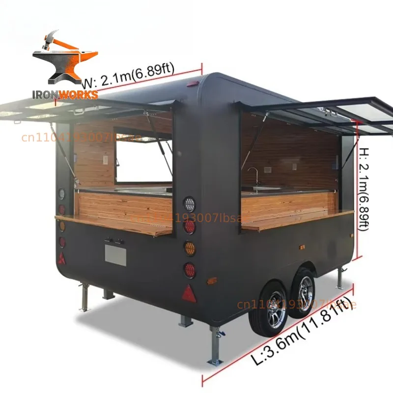 Custom Mobile Food Van with Sink and Refrigerator Commercial Catering Trailer for Bakery Dessert Snack Business