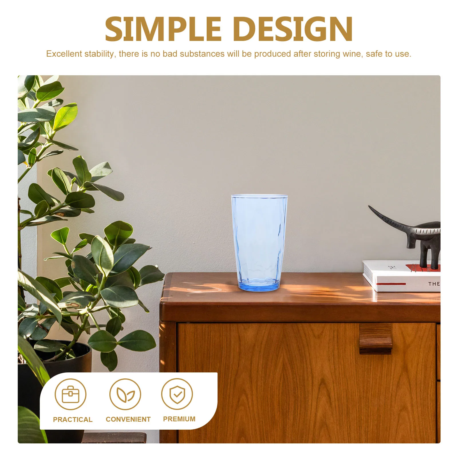 

2pcs Water Cups Diamond Large Sky Blue PC Material Party Goblets Festival Beverage JuiceReusable Plastic Safe