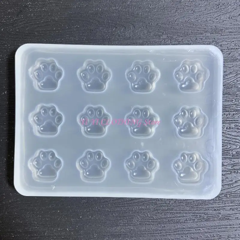

N5KF Silicone Paw Print Mold Keychain Paw Cutout Epoxy Mold Animal Resin Mold