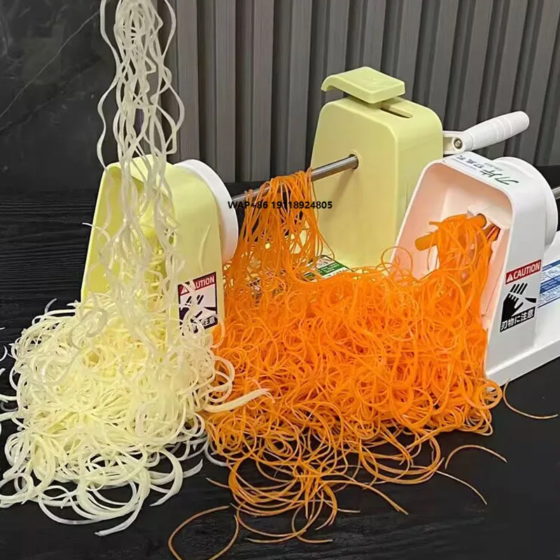 Commercial Manual Vegetable Lotus Root Radish Roll Potato Spiral Shredder Slicer Machine
