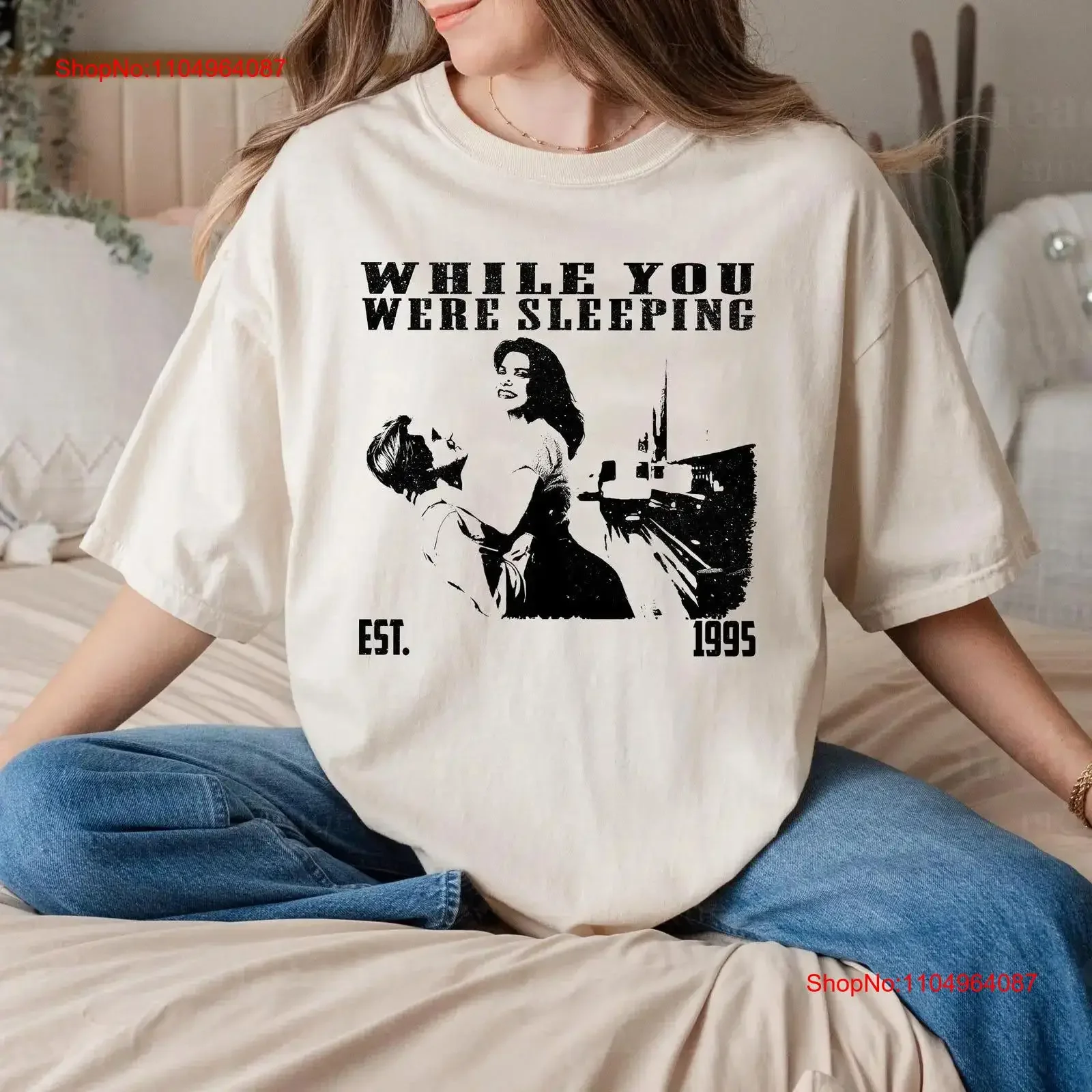 بينما كنت نام تي شيرت فيلم ريترو فينتاج كلاسيكي s له عيد الميلاد خمر غسلها تنفس لينة تنوعا أوم