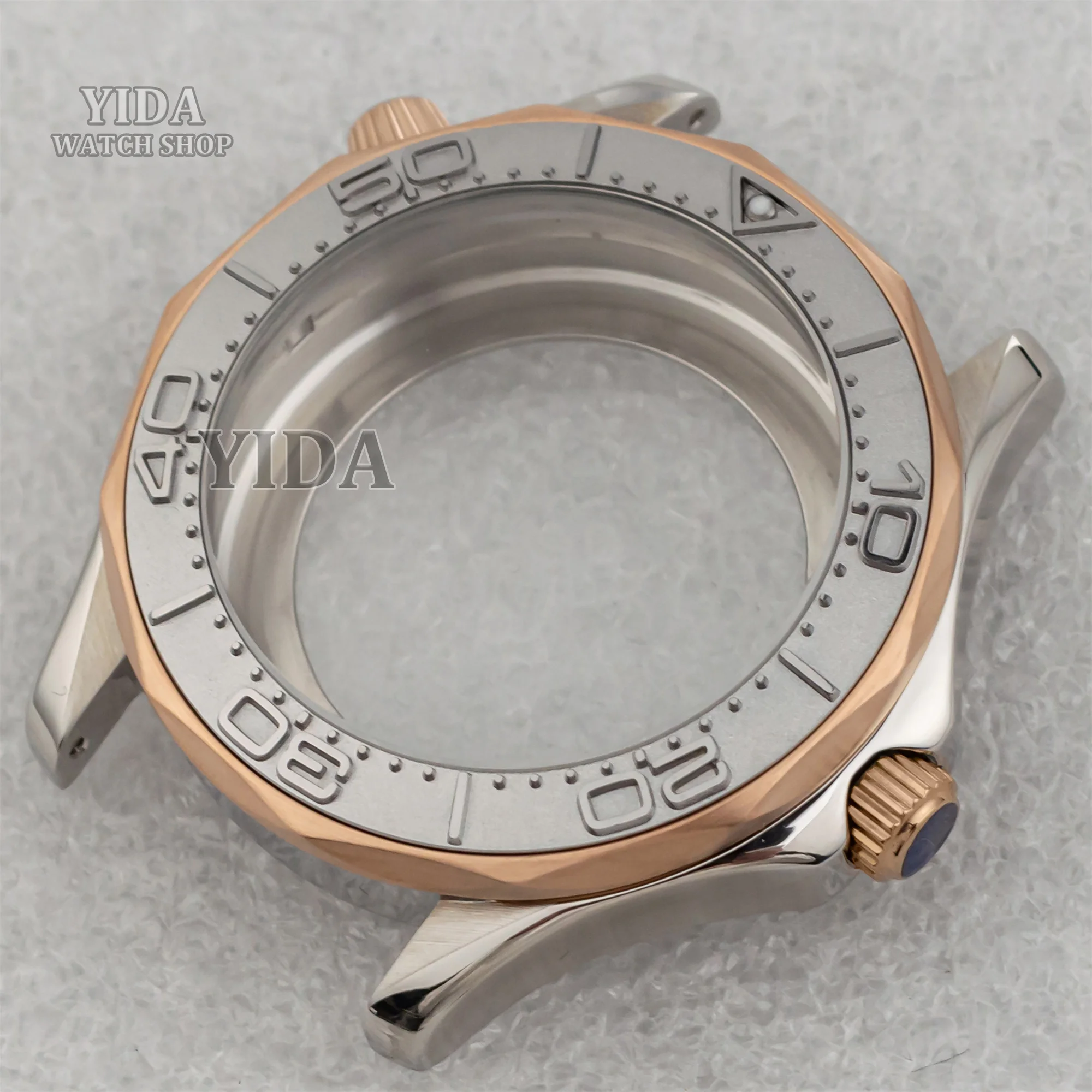 Para seamaster 300 caixa de relógio 41mm prata rosa ouro caso nh35 nh36 movimento automático 100m waterpoof mod peças relógio acessórios