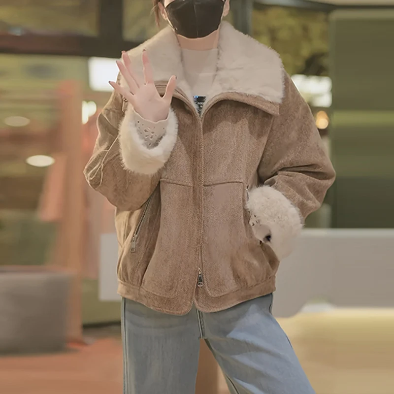 

Высококачественная женская хлопковая одежда больших размеров Jaet Long Sve с отложным воротником, осень-зима, новая женская верхняя одежда для поездок на работу