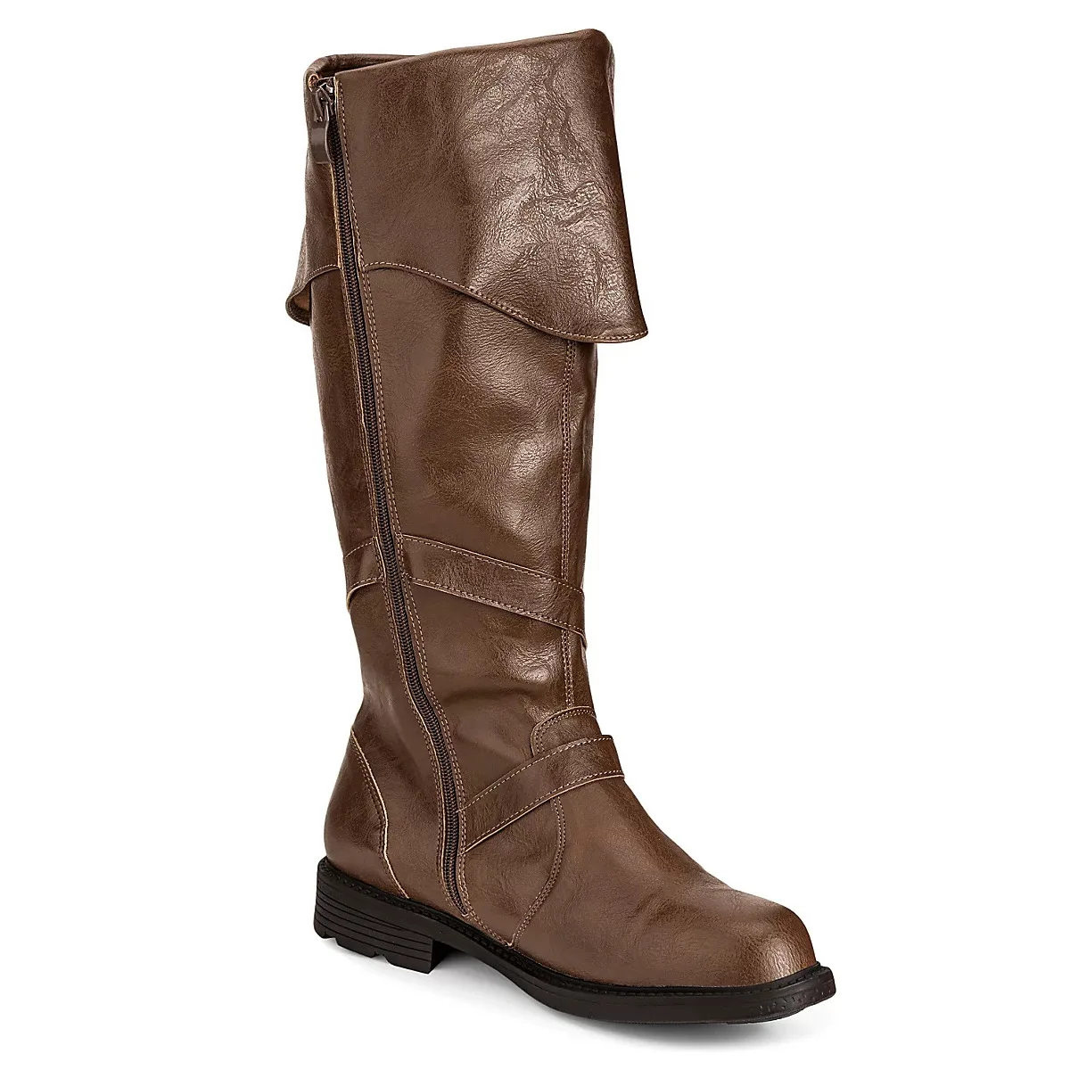 Herren Mittelalterliche Renaissance Piratenstiefel im Gothic-Stil, Schwarz-Braun, Halbhohe Stiefel für Halloween, Cosplay, Party, mit Schnallen, Niedrige Schuhe – Detail 7