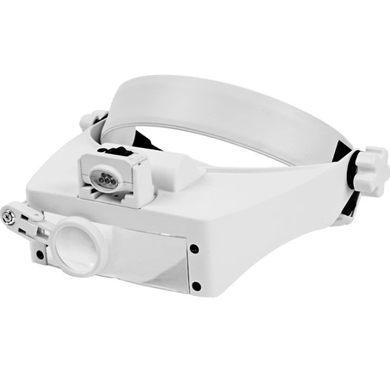 Helmet Binocular Magnifying Glasses Third Hand Loupe with LED Light for Welding Repairing Headband Magnifier Eyelash Extension
