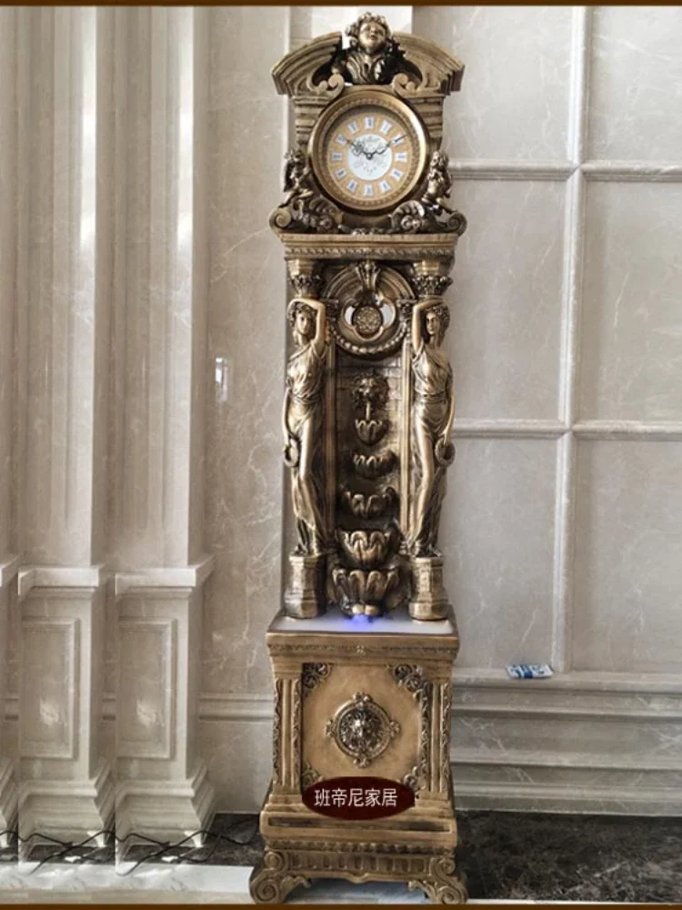 Clock Vertical Bell Large Standing Grandfather Clock European Antique Clock TV Cabinet next to Floor Ornaments