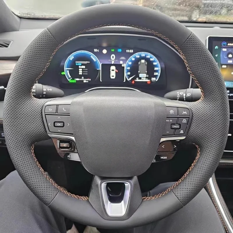 

Hand-Sewn Microfiber Leather Car Steering Wheel Camry Avalon Interior Accessories Steering Wheel Cover For Toyota 9th Generation