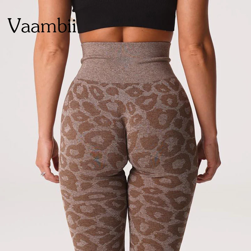 Nahtlose Leoparden-Leggings mit Hoher Taille, Fitness-Leggings für Workout und Laufen, Yoga-Leggings mit Po-Lifting-Effekt, Sport-Hosen für Damen
