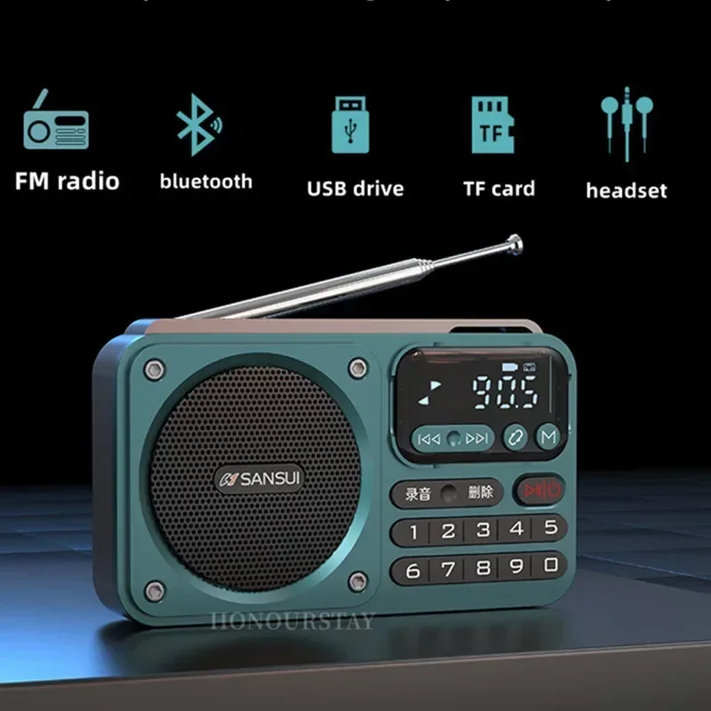 

SanSui F22 Multimedia Radio Wireless Bluetooth Speaker Portable HiFi Card Speaker Digital Music Loudspeaker Outdoor Camping