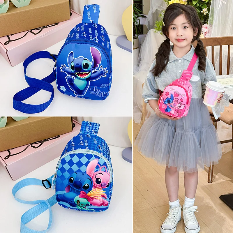 Stitch Bag Crossbody Lilo and Stitch Chest Bag Storage Pouch Children Travel Shoulder Bags Stitch Backpack Birthday Gift Girl