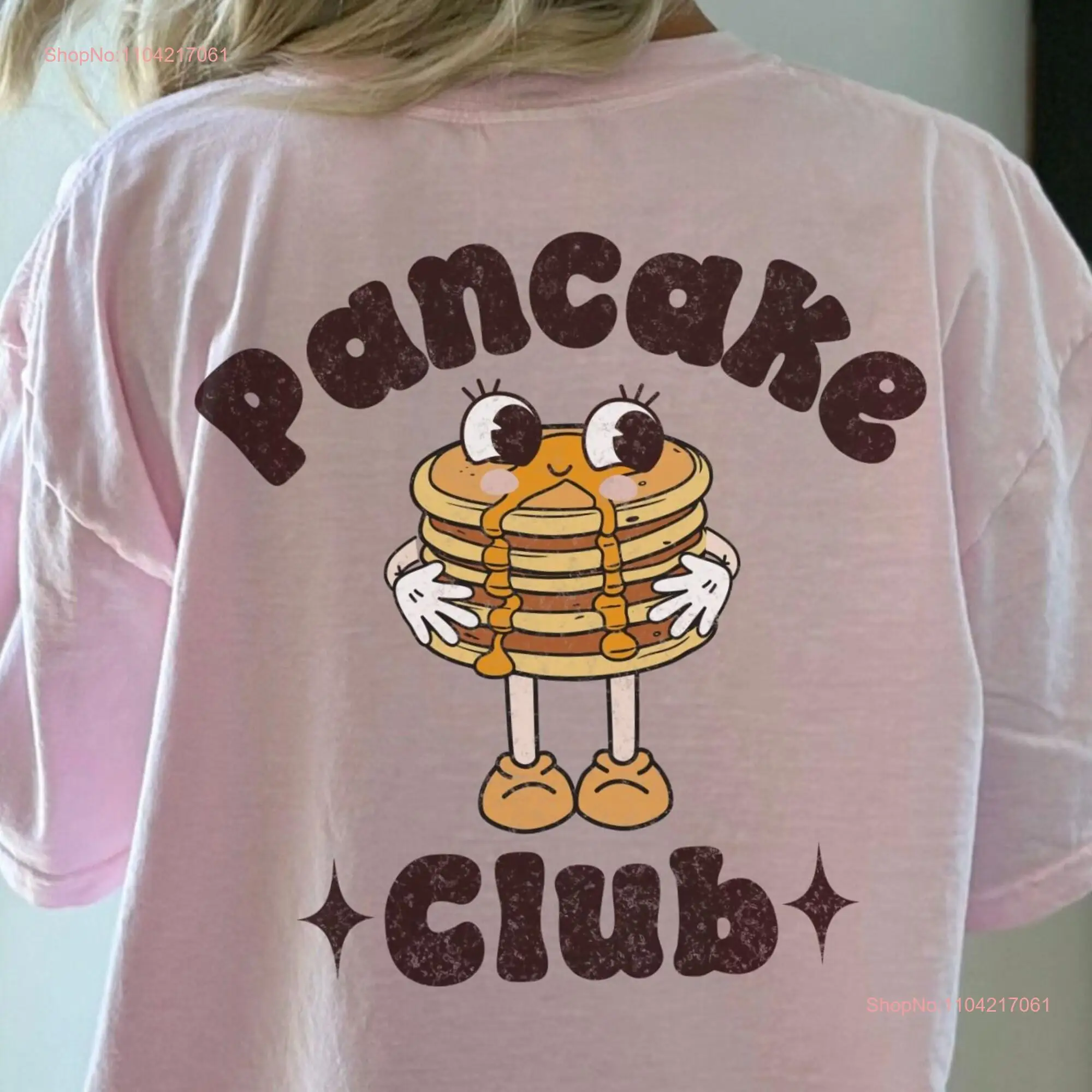 Pancake Club T Shirt Aesthetic Bohemian Vintage Comfort Colors Oversized Retro Grunge Hippie Boho Foodie Brunch Lover