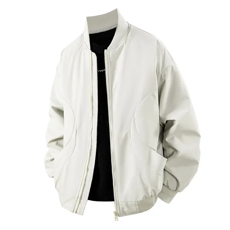 

Sized M-5XLGorasion New Casual Baseball Jackets Thickened Cotton Jackets Spring Autumn Windbreaker American Flight Cotton Coats