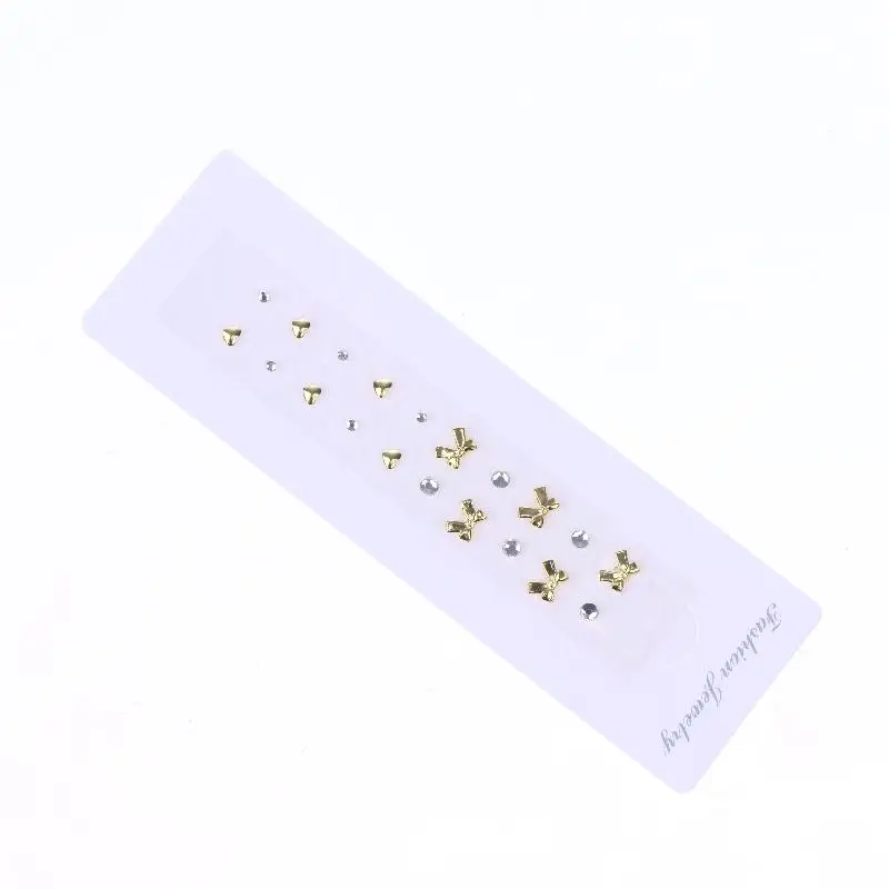 20 stks/vel Mode Vergulde Vlinder Strass Oor Punt Stickers Oor Druk Stok Acupunctuur Auricular Oor Stickers Massage