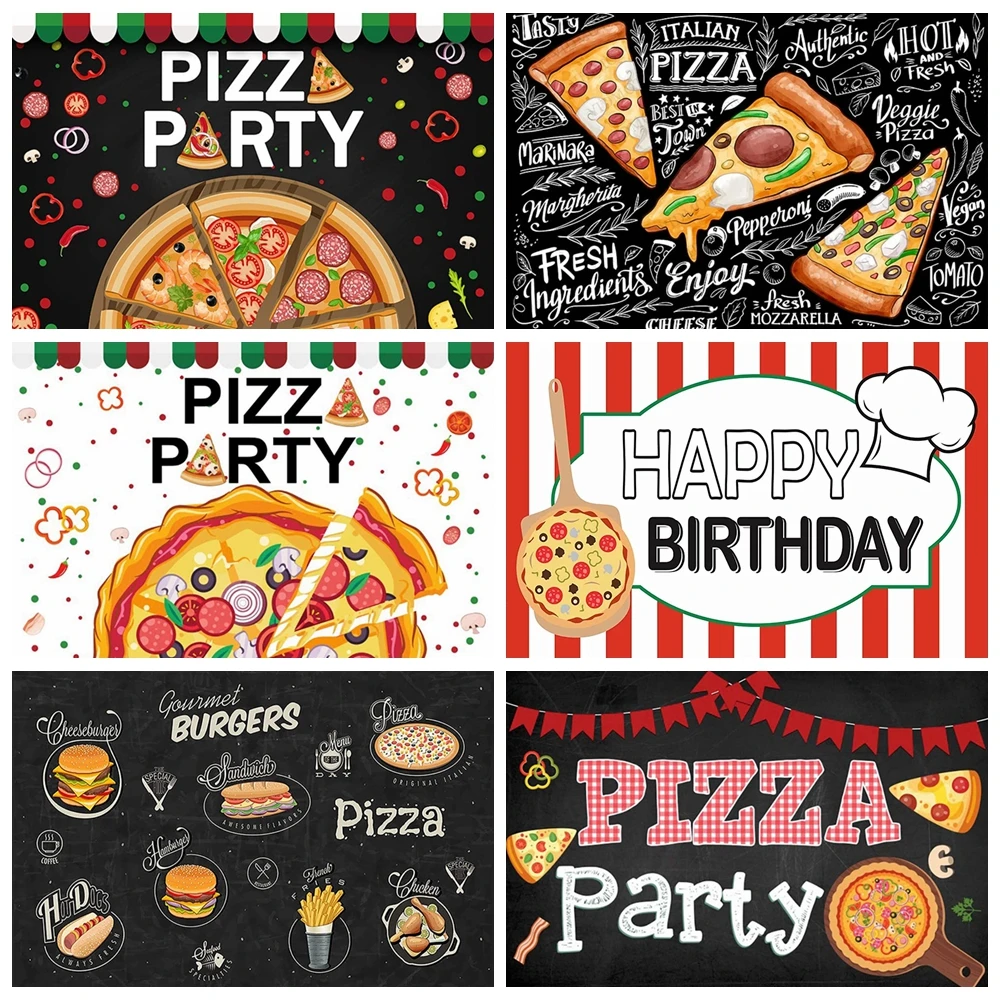 

Pizza Snacks Italian Style Shop Restaurant Pizza Theme Happy Birthday Photo Photography Studio Portrait Decoration Background