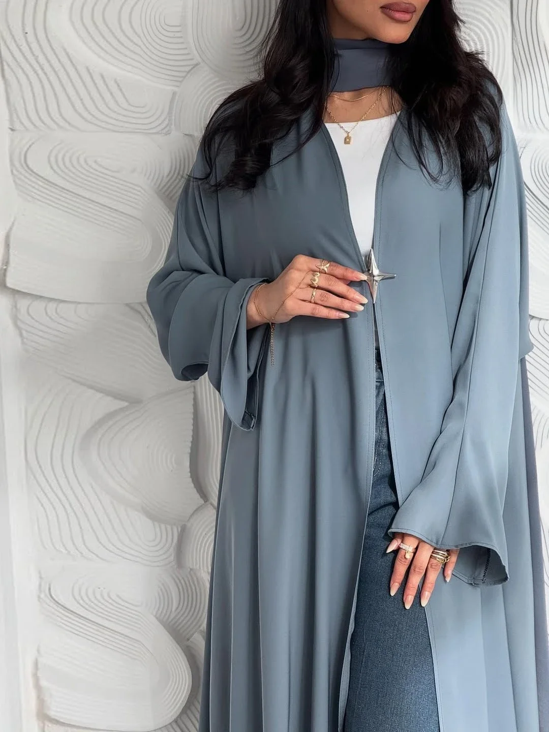 Eid Women Abaya Open Satin Party Dress For Women Muslim Dubai Jalabiya Ramadan Dresses Vestidos Largos Kaftan Arab Long Robe 5