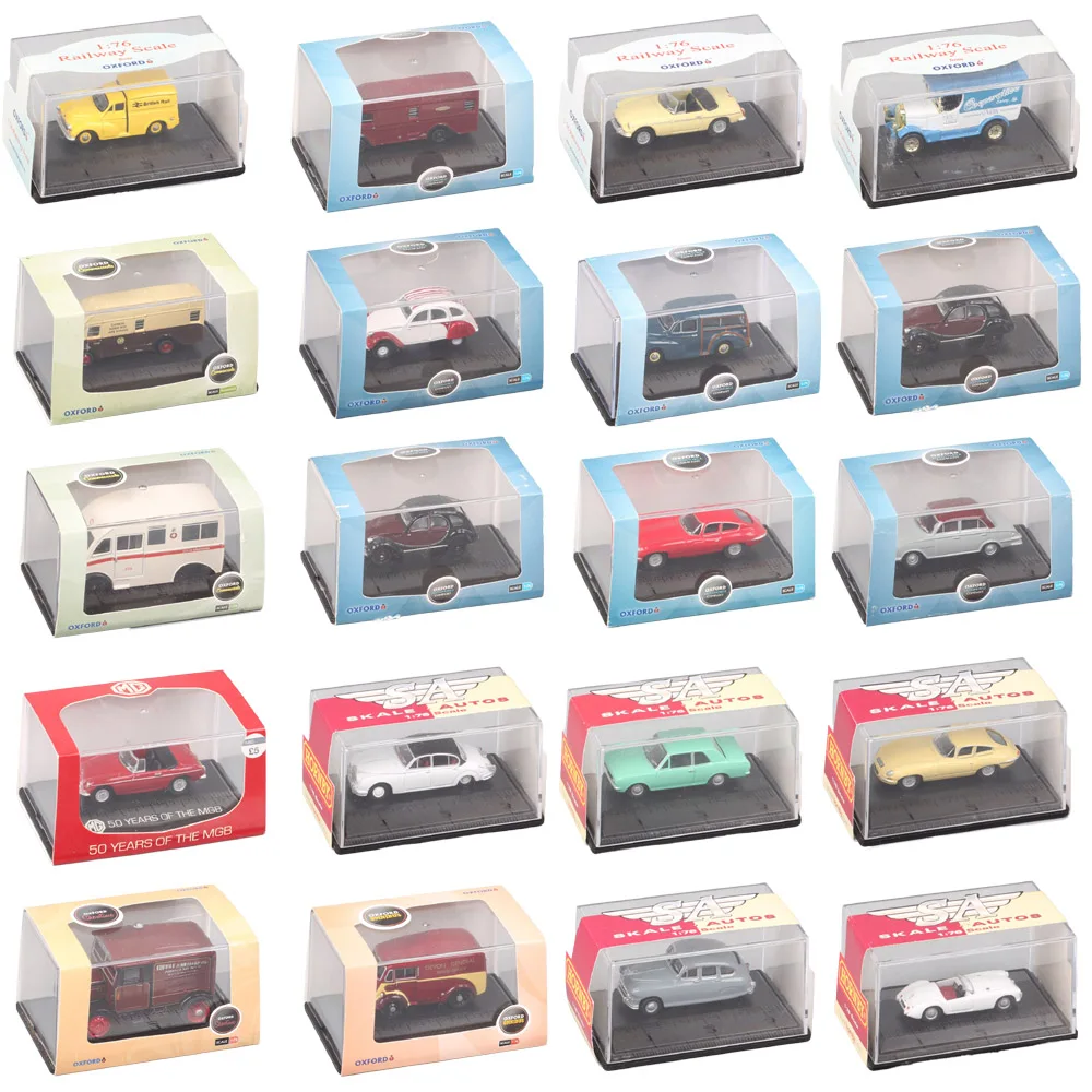 

Oxford 1/76 OO Scale Jaguar Albion Horsebox Austin K8 Morris Citroen 2CV Ford Anglia Cortina MG B Vauxhall Car Model Toy Hornby