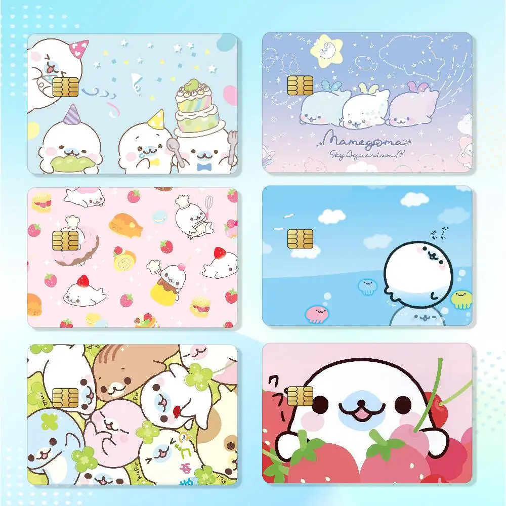 Cute Cartoon M-Mamegoma Matte Card Stickers For Credit Cards Debit Cards And Transit Cards 4Pcs