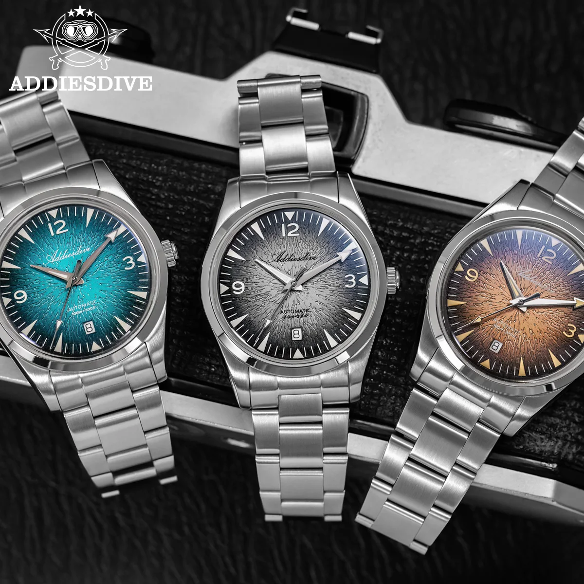 ADDIESDIVE AD2508 reloj hombre AR Coated Men's Watch Stainless Stee Bubble Mirror Glass Automatic Mechanical Gradient Watch 2025