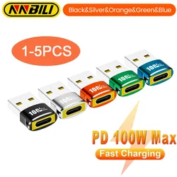 NNBILI PD 100W OTG Adapter USB to Type-C Converter USB-A Male To USB C Female Connector For Charging Data Transfer Wired Headset