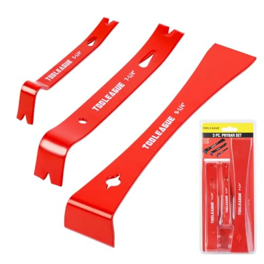TOOLEAGUE 3Pcs Mini Flat Pry Bar Set, Bee Hive Tool 5-1/4