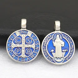 5 pezzi ciondolo medaglia di San benedetto gesù croce cattolica San Benito Charm per collana fai da te che fa accessori