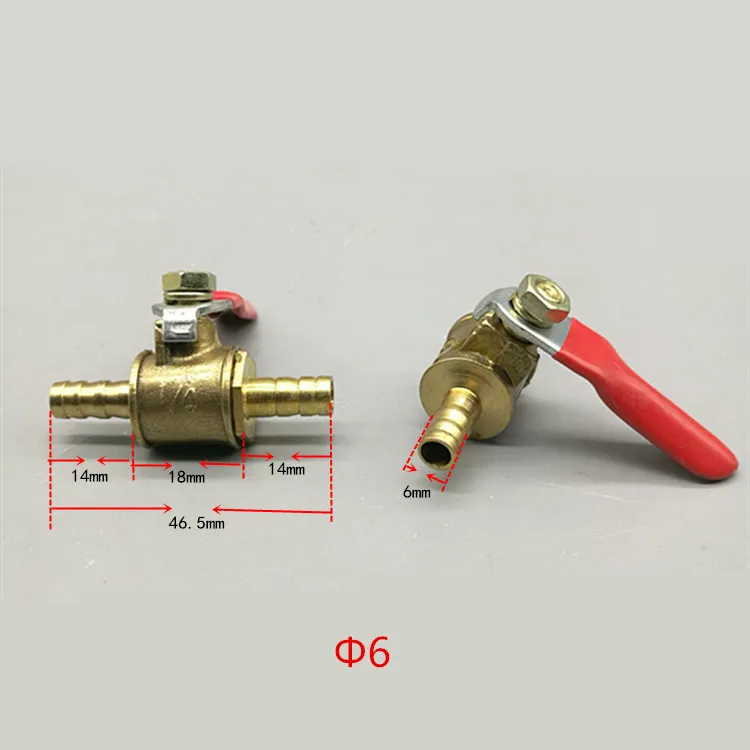 6mm-19mm Pneumatic Connector Hose Barb  Brass Water Oil Air Gas Fuel Line Shutoff Ball Valve Pipe Fittings Pneumatic Pipe Switch