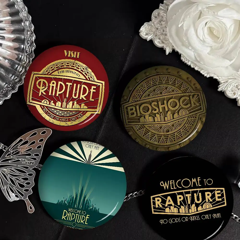 B-Bioshock R-Rapture Game Anime Button Pin Handmade Brooch for Clothes Cartoon Badge Backpack Decoration Jewelry Accessories
