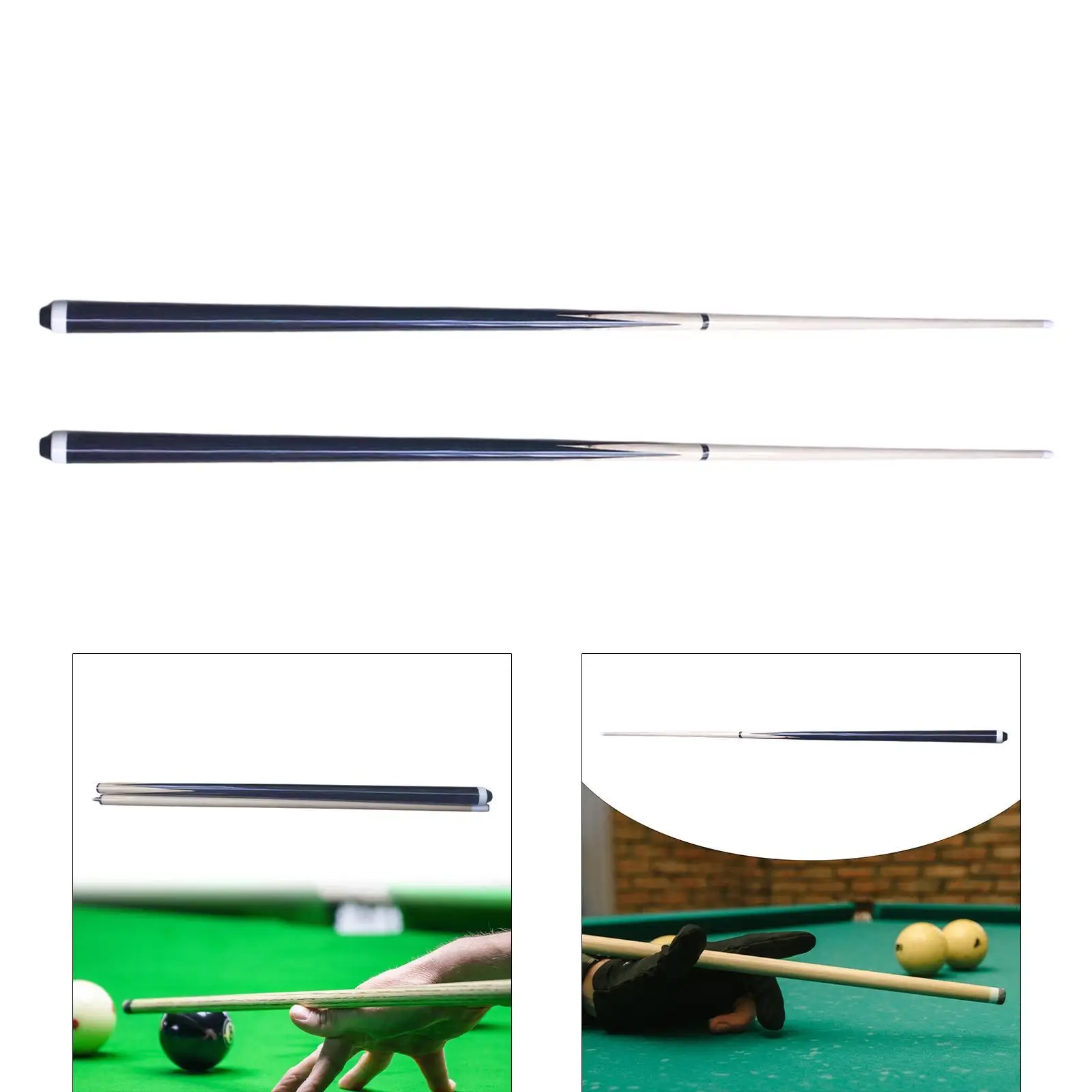 Two Section Wooden Billiard Cue Stick Adult Pool Stick 145cm Tip Rod with Case for Billiard Players and Game Room