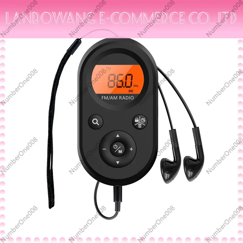 Mini Portable Rechargeable AM FM Radio， Small Pocket Radio with Backlight for Seniors