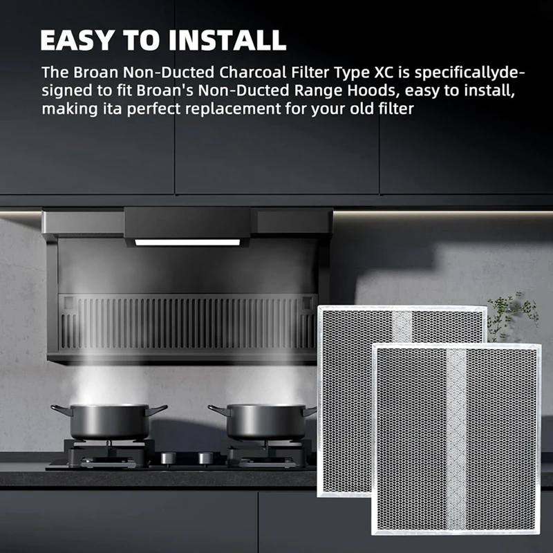 Filtro al carbone HPF36 Filtro al carbone non canalizzato, filtri per grasso tipo XC per S 97020466   Parti di ricambio per filtro cappa da cucina 2 pezzi