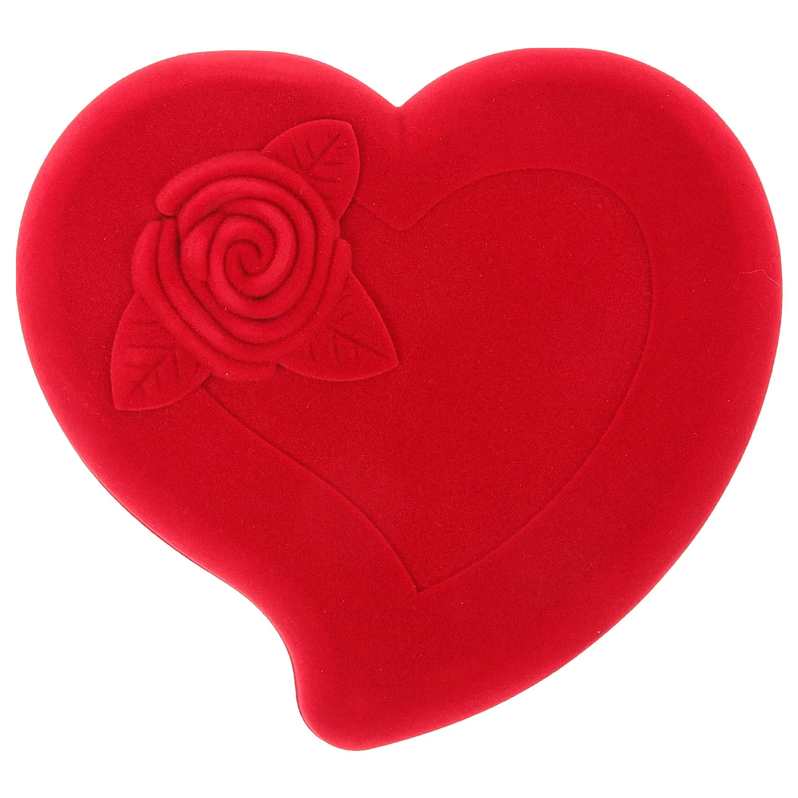 

Red Heart Shaped Jewelry Box for Necklace Earring Brooch Belt Buckle Bracelet Gift Wrapping Holiday Flannel Container Elegant