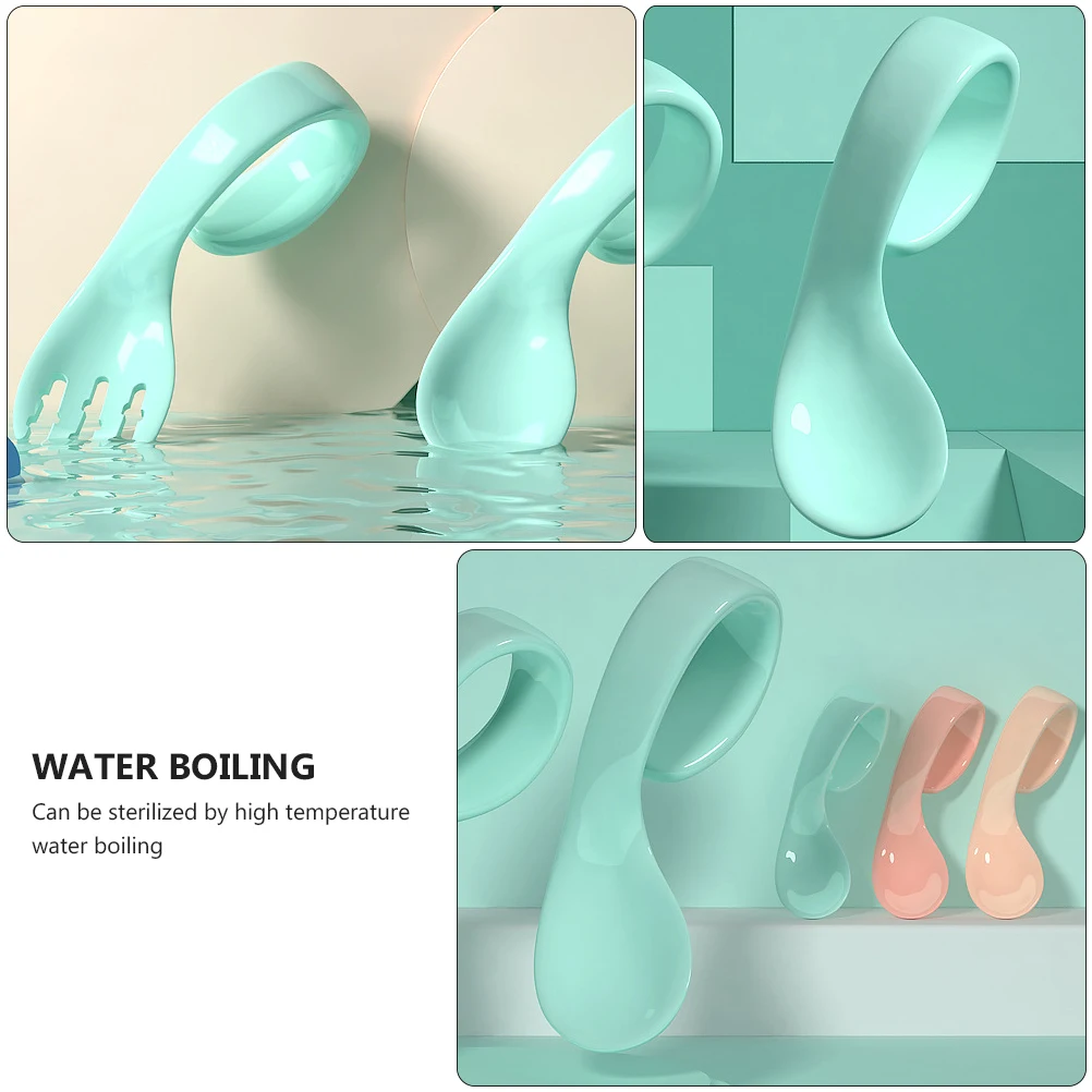 

4pcs Training Spoon Safe Toddler Utensils Cutlery Ergonomic H Anti S Learning Tableware Food Grade PP Material