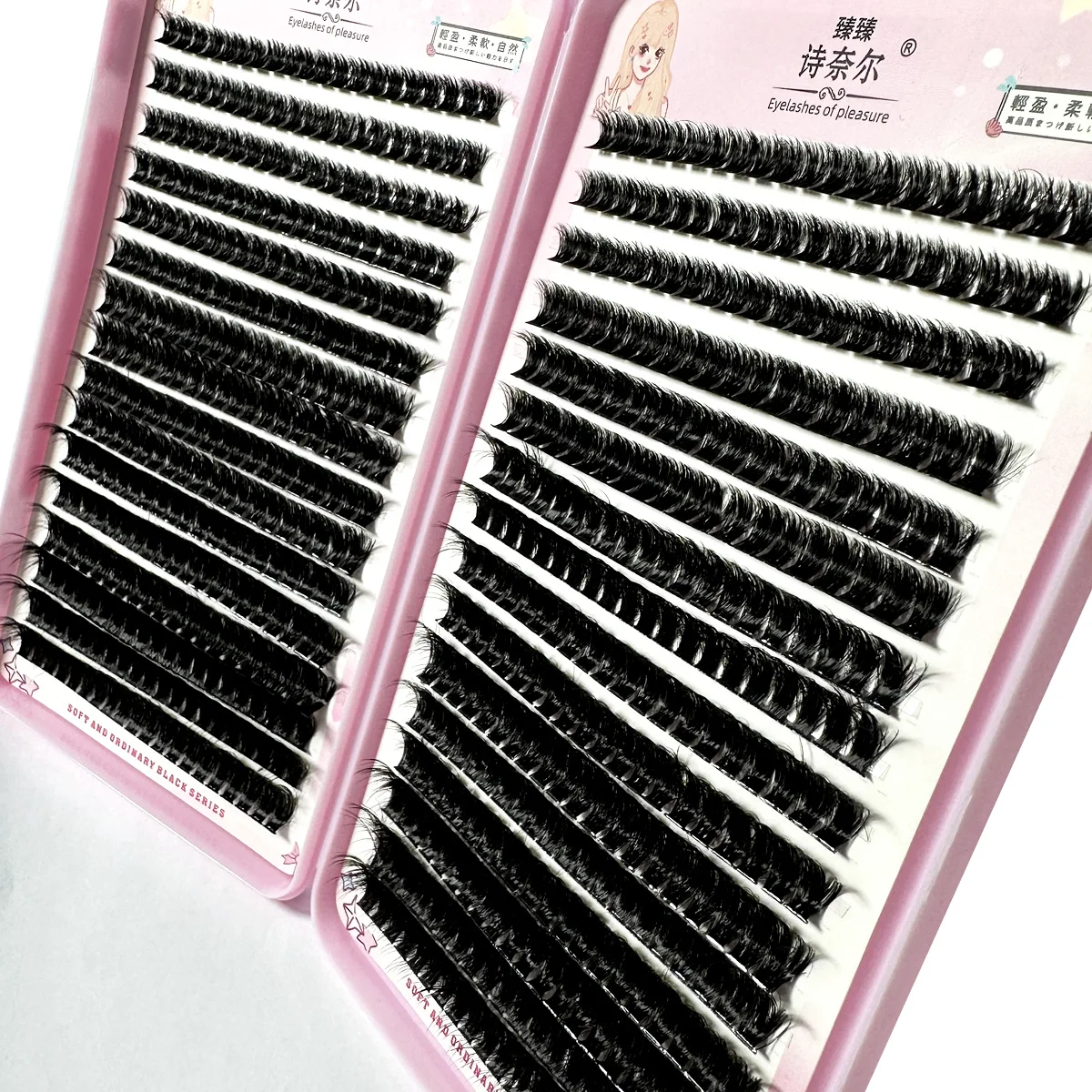 New 32 Rows 640 PCs Natural Wispy Cluster DIY Lash Extension High Quality Professional 3D Fluffy Lashes