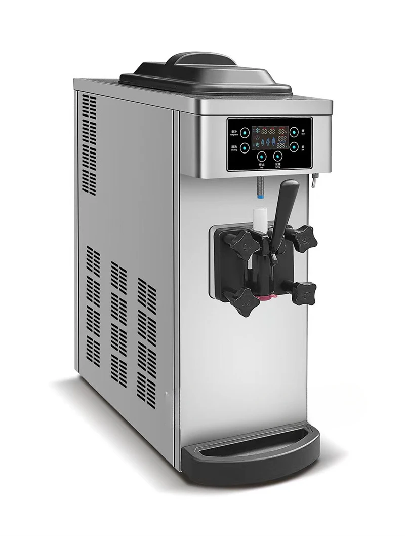 220V Commercial Ice Cream Maker Machine 8.5L Cylinder Soft Serve Machine Single Flavor Gelato Yogurt Making Vending Machine