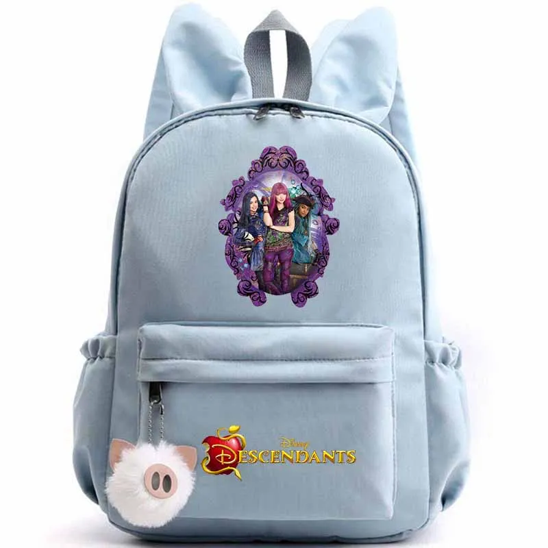 Disney Descendants Backpack for Girls Boys Teenager Children Rucksack Casual School Bags Travel Rabbit Ears Backpacks Mochila