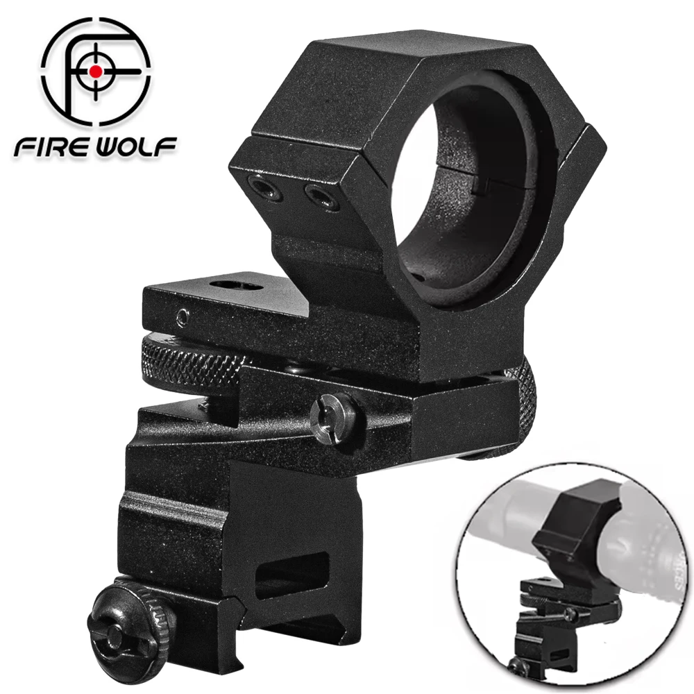 FIRE WOLF High Windage & Elevation Adjustable Flashlight Laser Mount with 25.4mm/30mm Ring for 20mm Mount