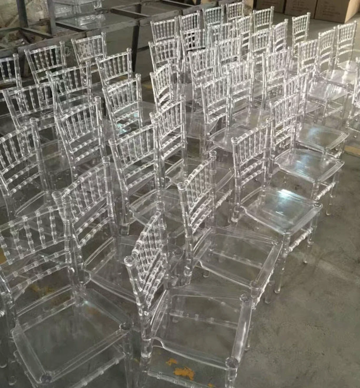 36pcs) Tiffany Party Chair Acrylic  Chair Plastic Transparent wedding Chairs for School Party Event