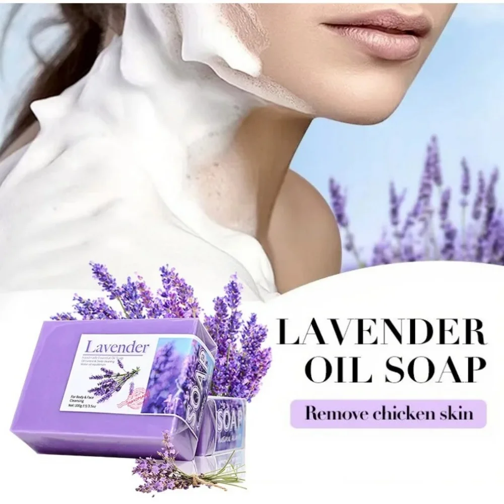 

Handmade Soap Lavender Essential Oil Soap Natural Organic for Exfoliating Cleansing Cleansing Refreshing Oil Control Bath Soap