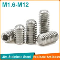 1-20 piezas 304 acero inoxidable M1.6 M2 M2.5 M3 M4 M5 M6 M8 M10 M12 tornillos de fijación hexagonal tornillo sin cabeza DIN916
