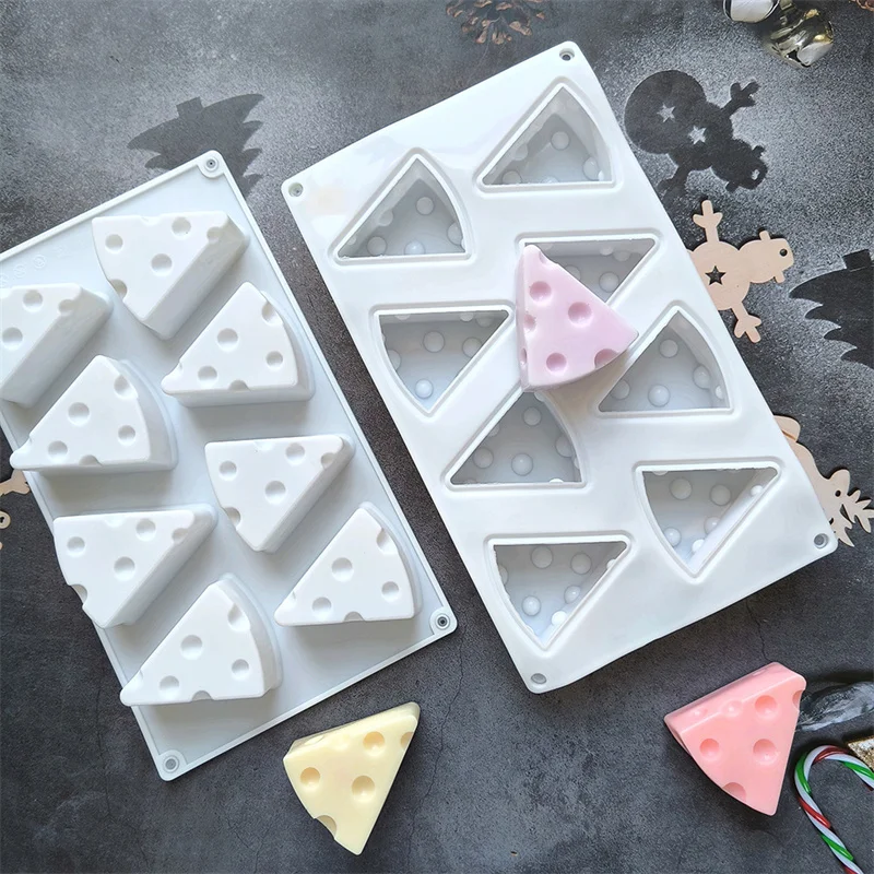 1Pcs 8-cavity Cheese Cheese Mousse Cake Silicone Mold DIY Handmade Scented Soap Candle With Baking Tools