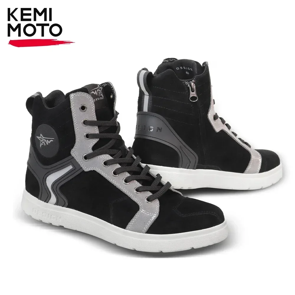 

Motorcycle Boots Men Racing Shoes Riding Off-road Motorbike Protection Motorcyclist Equipment Breathable Black Durable Soft