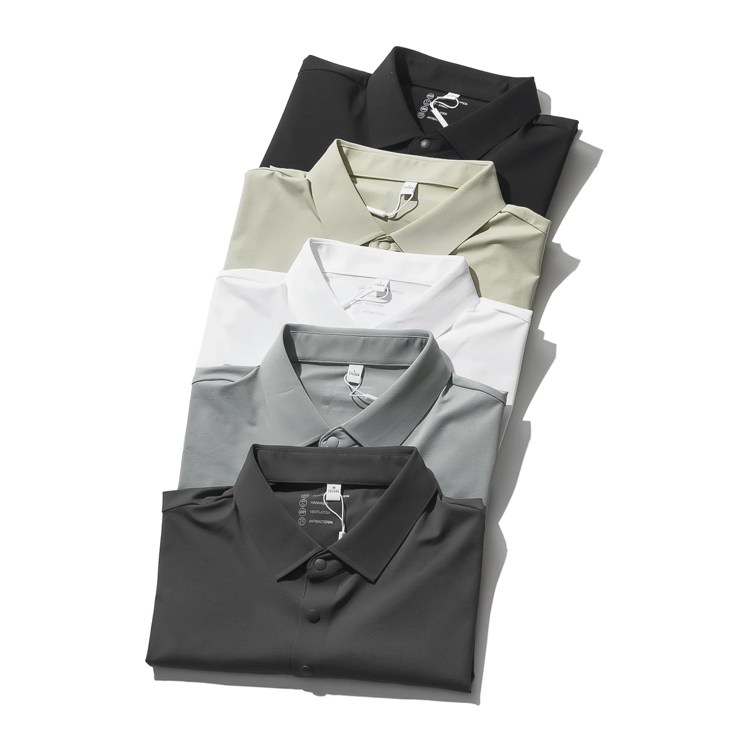 Cool Breathable Seamless Glue Summer Ice Sensation Elastic Quick Dry Casual Short Sleeve  Shirt for Men Antibacterial Sta...