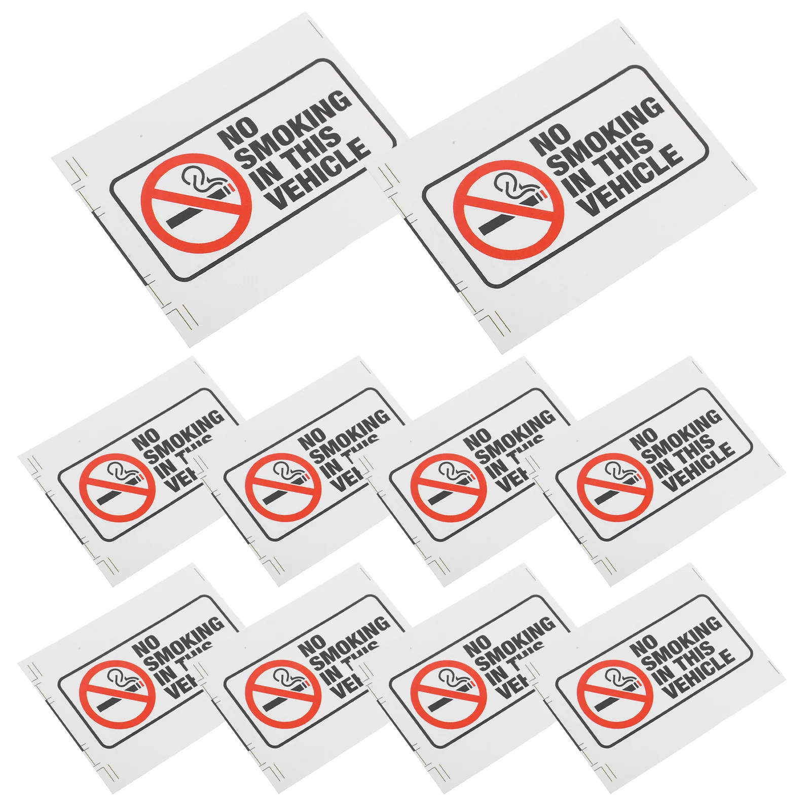 

10Pcs No Smoking Stickers Vehicles Self Adhesive Weatherproof Car Decals for Dashboard Windows Anti Smoking Sign for Business