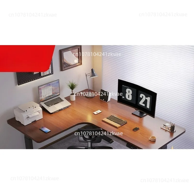 Intelligent Electric L‑Shaped Corner Desk Legs Height Adjustable Electric Home Computer Worktable for Corner Use120cm*100cm