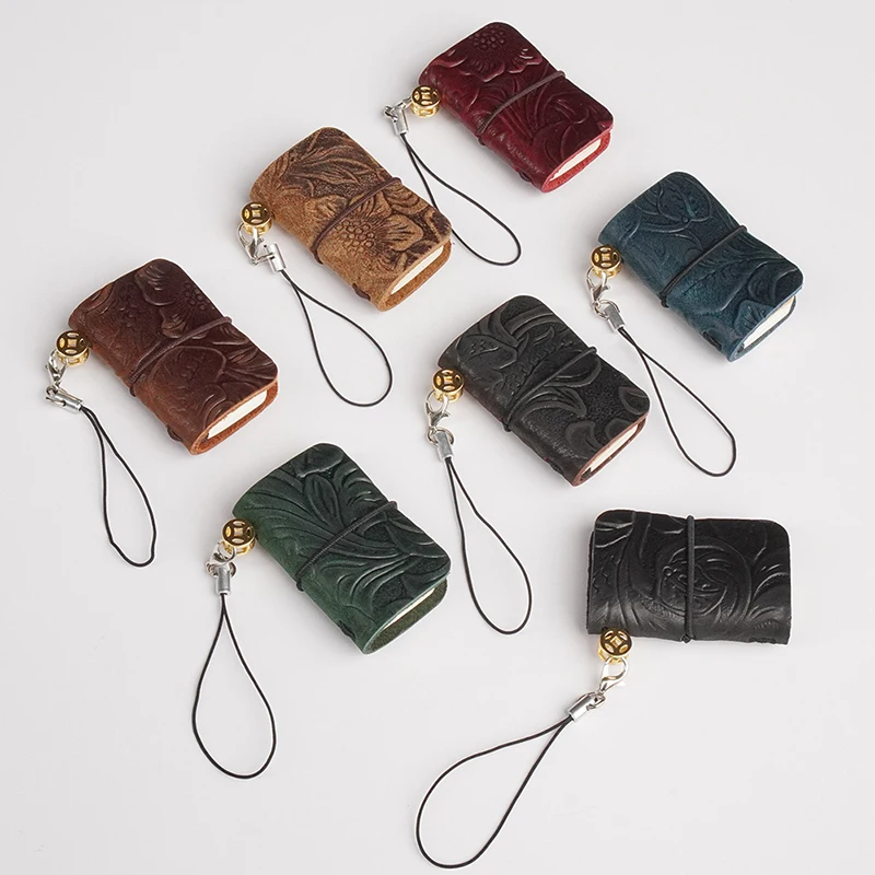 Mini Vintage Leather Notebook Retro Pocket Notepad Pendant Travel Diary Planner For Student Office Stationery Supplies