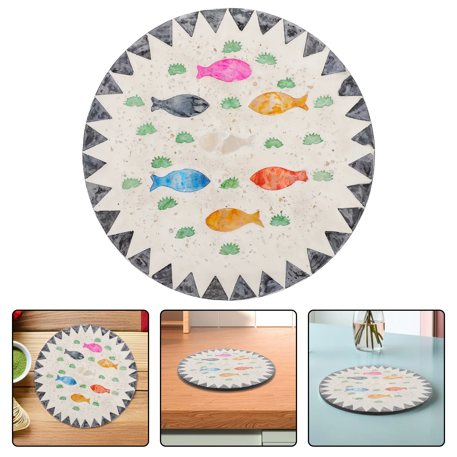 

Creative Heat Insulation Cup Coaster 7.82" Round Ocean Themed Non-Slip Drink Mat For Kitchen Table Coffee Tea Outdoor