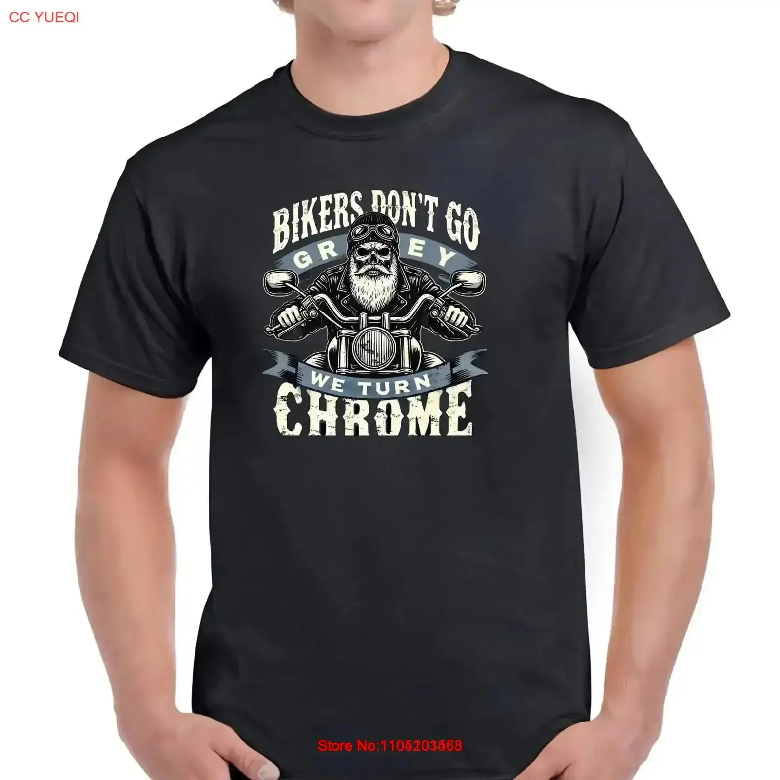 

Vintage Motorcycle T Shirt for Hardcore Bikers Don Go Grey We Turn Chrome Washed Breathable homme streetwear vintage Washed