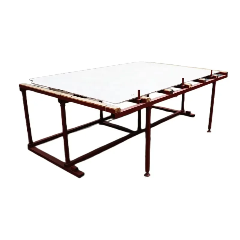 SPEEDONE FBJGZ-W OEM/ODM Custom Red Steel Countertop Big Slab Processing Working Table Tilting Racks Stacking Shelves