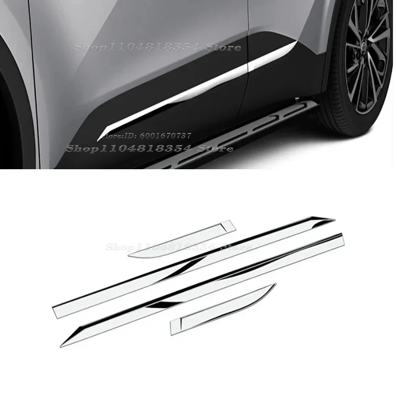 Accesorios exteriores para Toyota CHR C-HR 2024 2025 ABS cromado negro cubierta de carrocería de puerta lateral embellec
